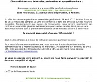 Assemblée Générale Extraordinaire 07 Ocotbre 2017 à 18h