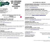 Programme ateliers Novembre 2019